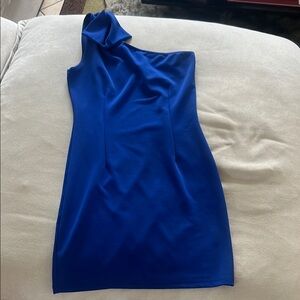 Elegant Blue One-Shoulder Dress